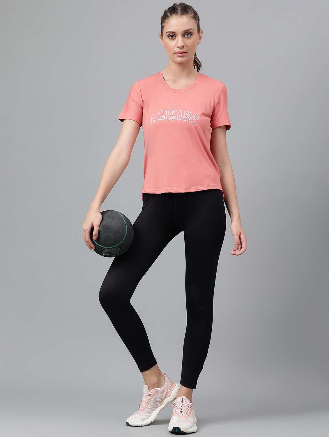 women printed dri-fit high low sports t-shirt - 21762585 -  Standard Image - 4