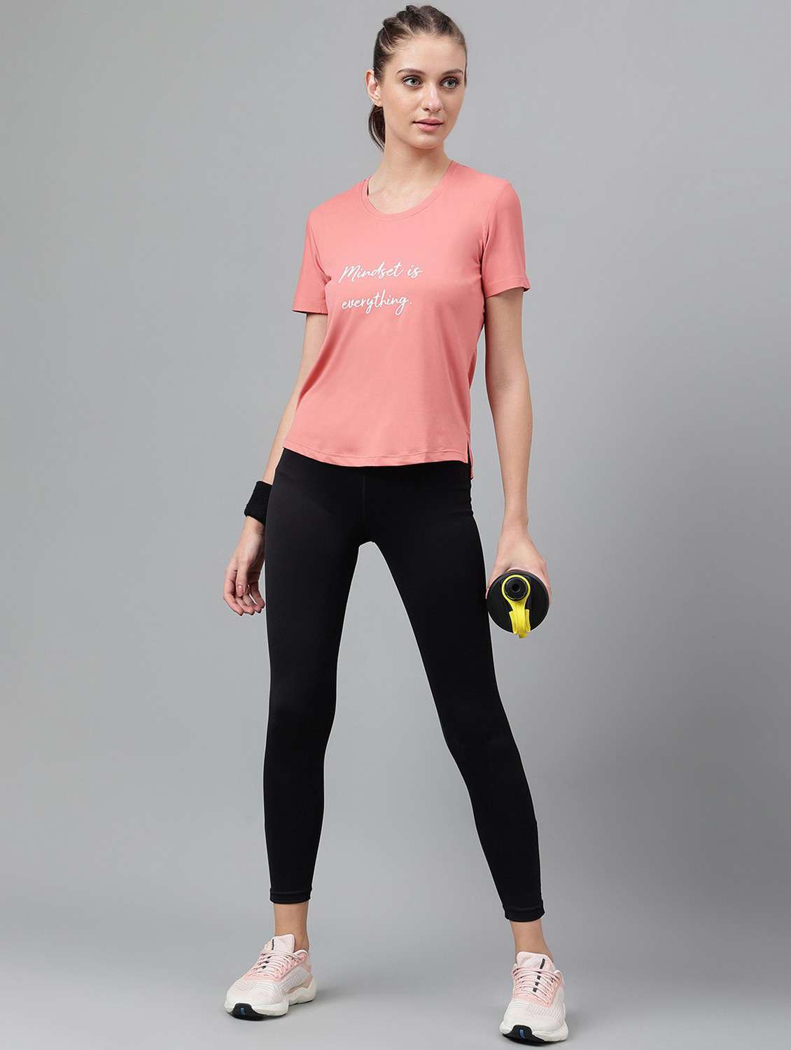 women pink typographic round neck t-shirt - 21762586 -  Standard Image - 4