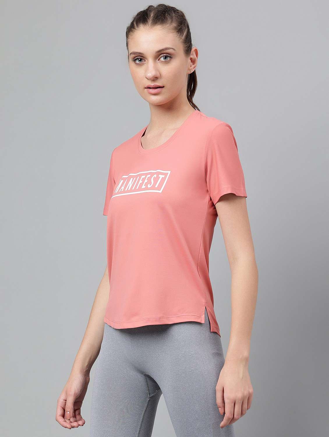 women printed dri-fit high low sports t-shirt - 21762590 -  Standard Image - 1