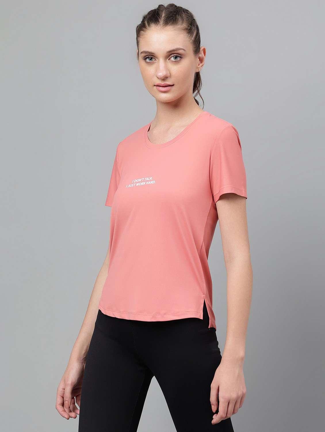 women printed dri-fit high low sports t-shirt - 21762594 -  Standard Image - 1
