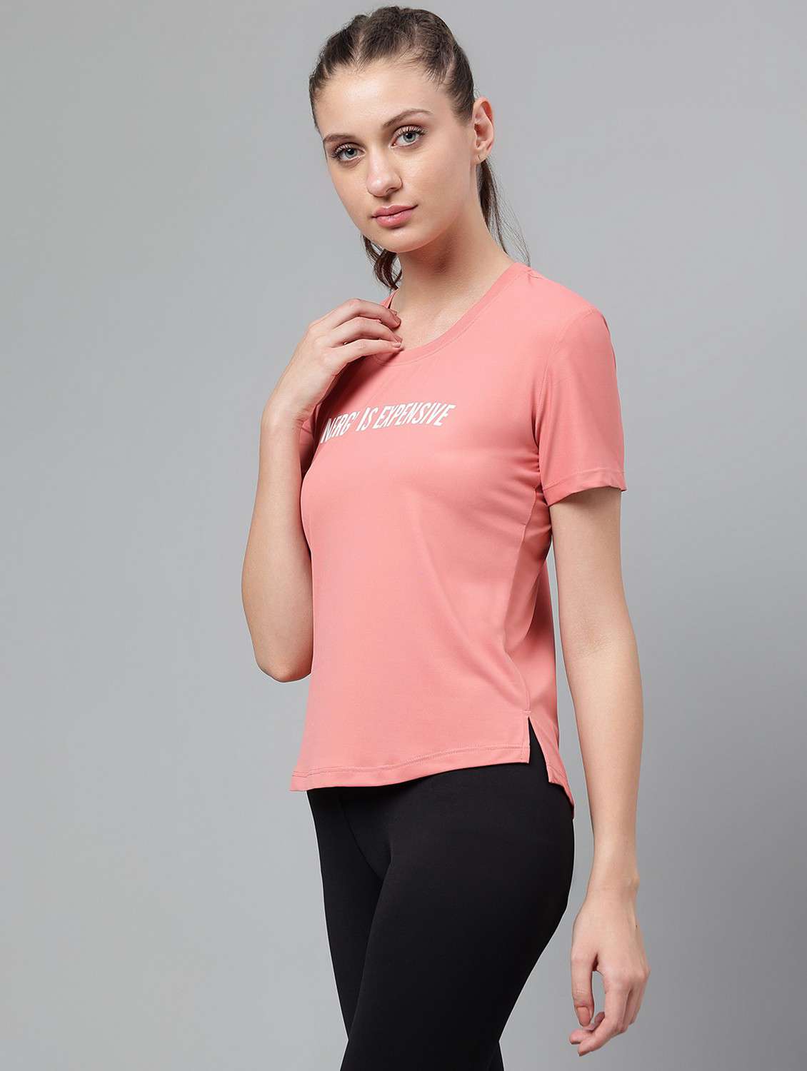 women printed dri-fit high low sports t-shirt - 21762597 -  Standard Image - 1