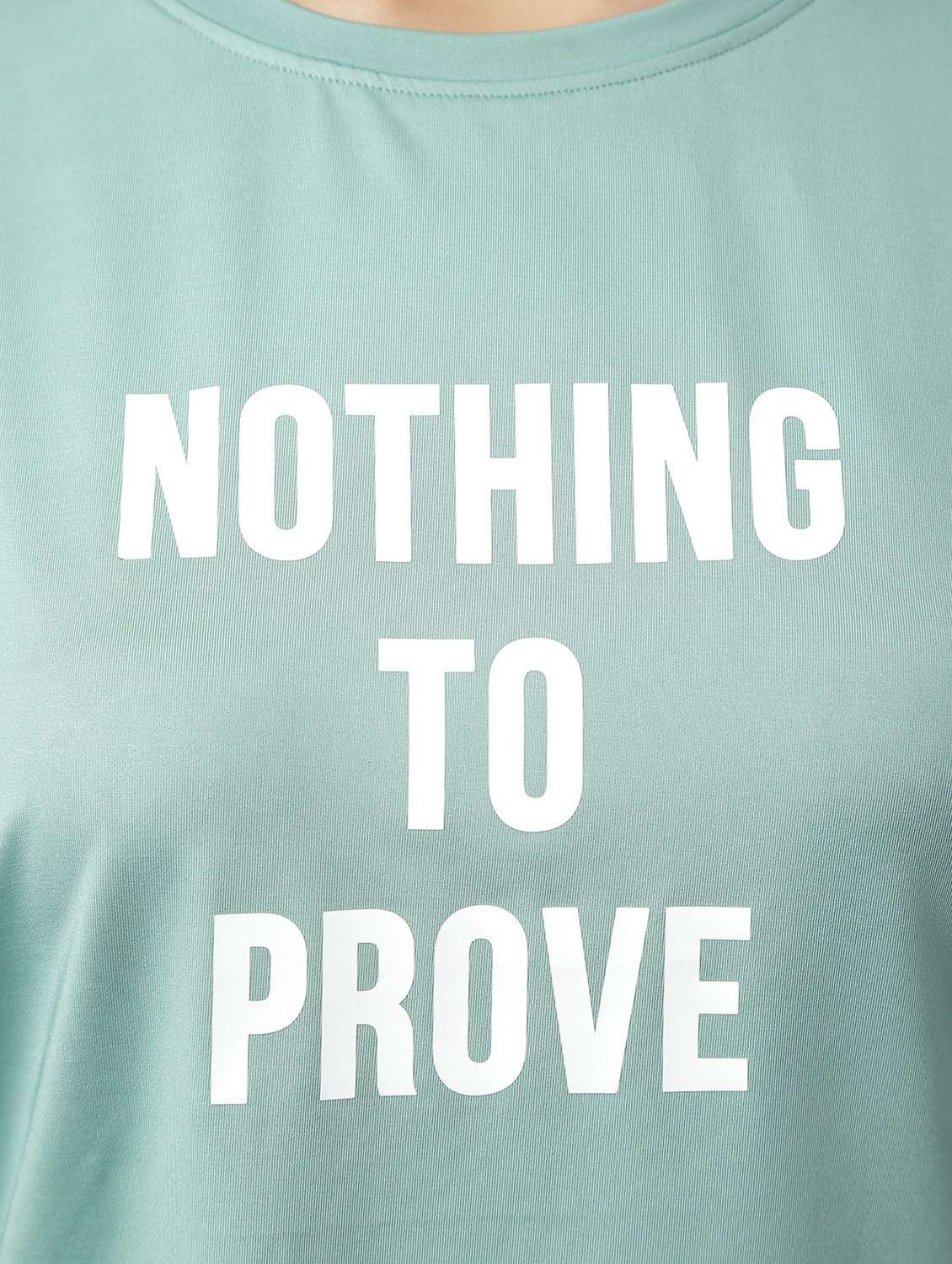 women green typographic round neck t-shirt - 21762614 -  Standard Image - 6