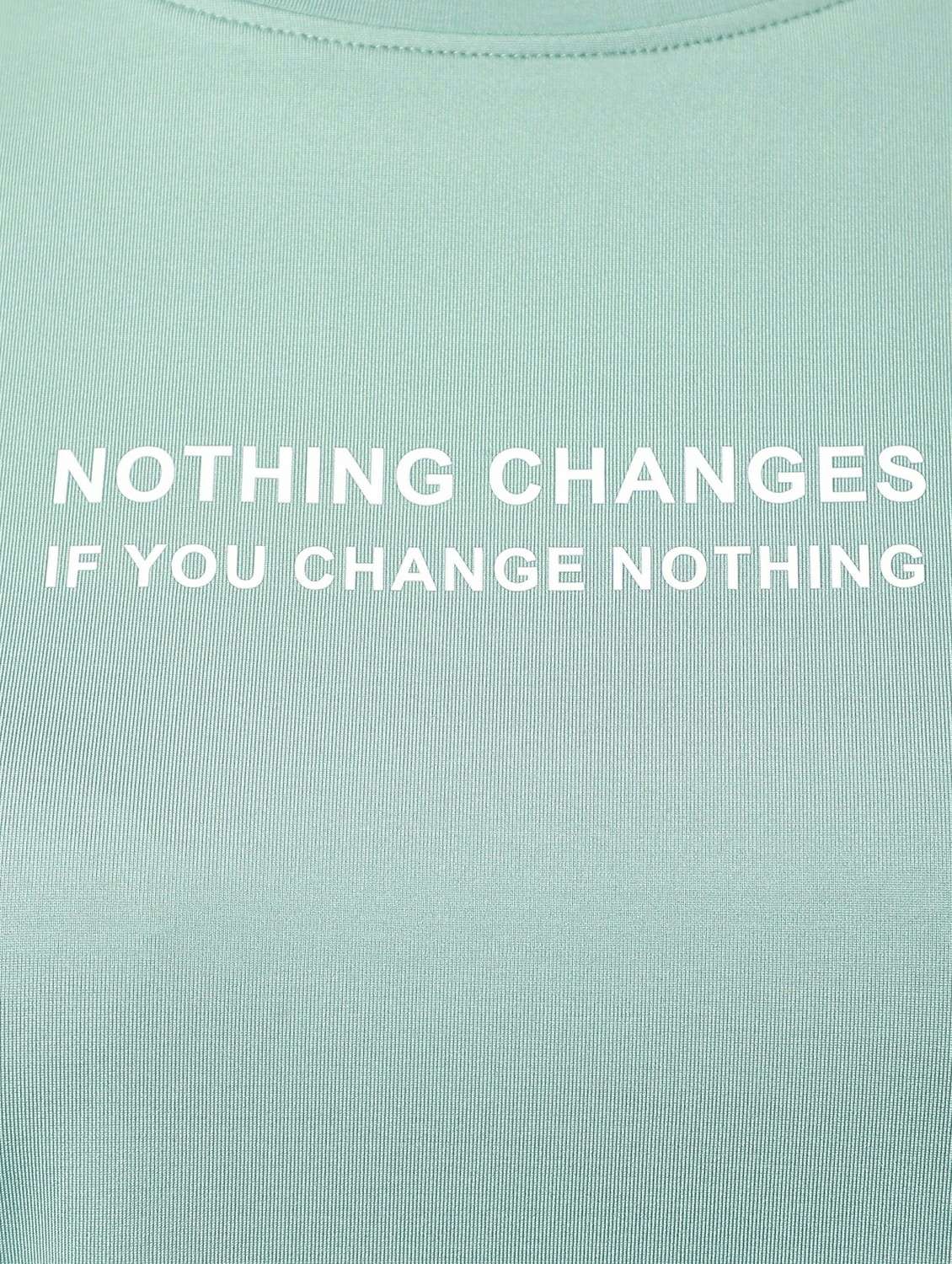 women green typographic round neck t-shirt - 21762620 -  Standard Image - 6