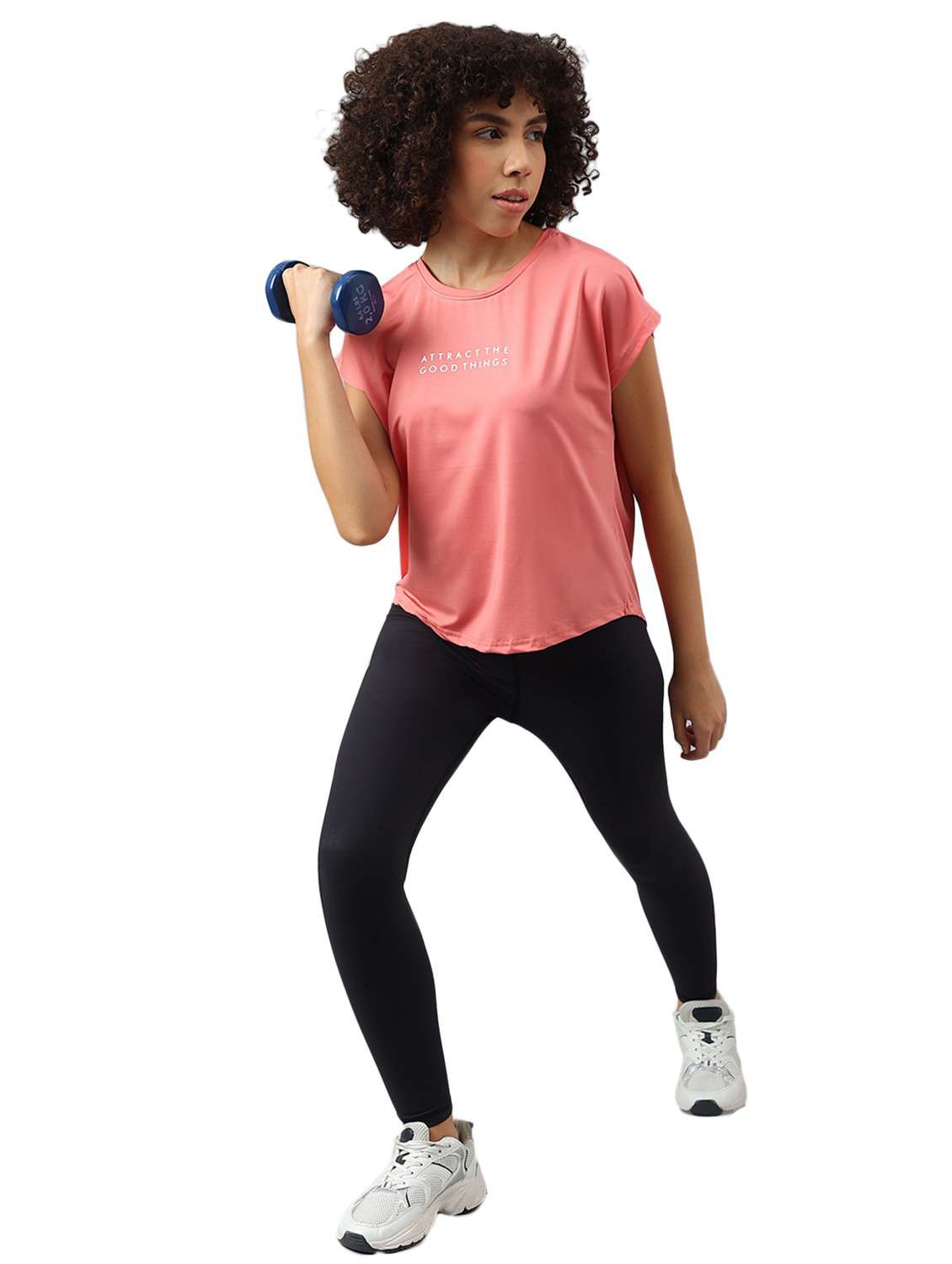 women pink typographic round neck t-shirt - 21762652 -  Standard Image - 4