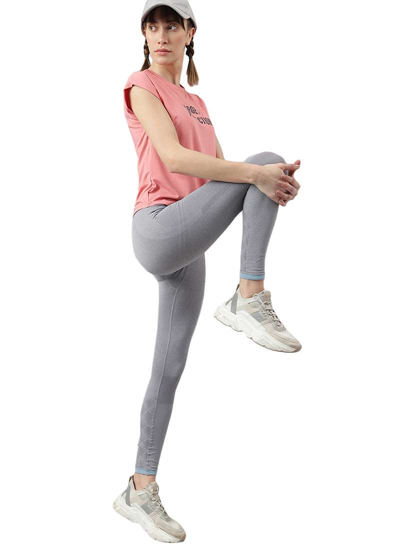 women printed round neck dri-fit sports t-shirt - 21762659 -  Standard Image - 4