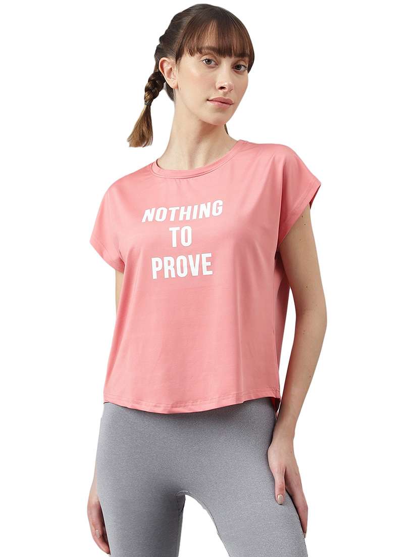 women chest print short sleeve t-shirt