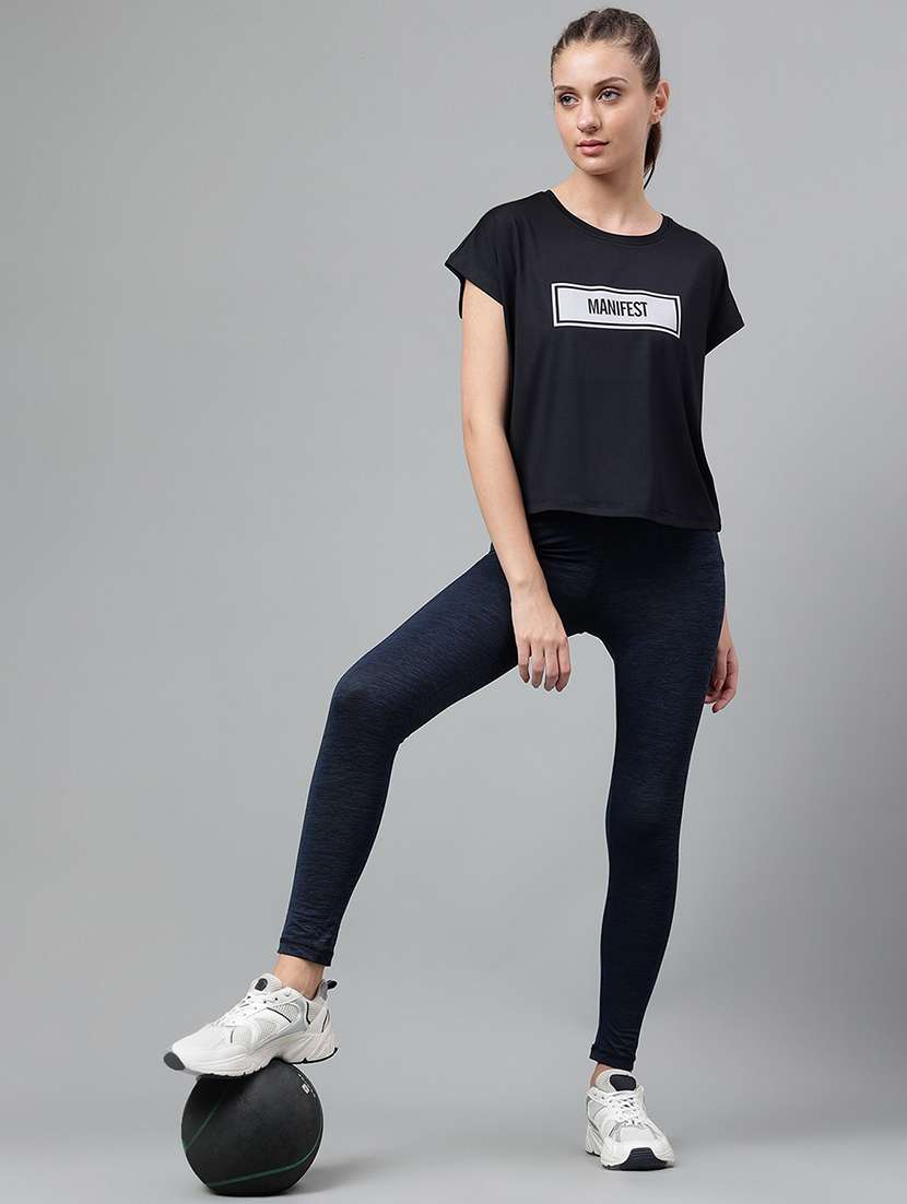 women round neck typographic printed sports t-shirt - 21762668 -  Standard Image - 4