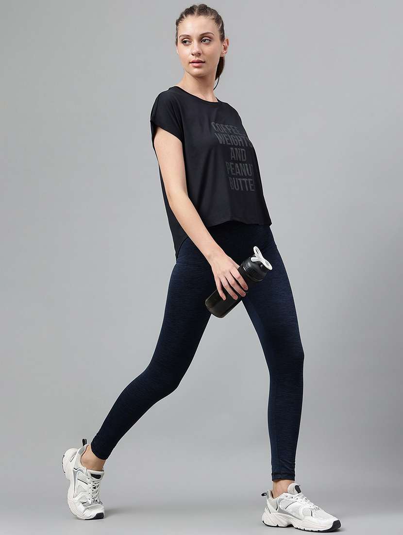 women printed round neck dri-fit sports t-shirt - 21762673 -  Standard Image - 4