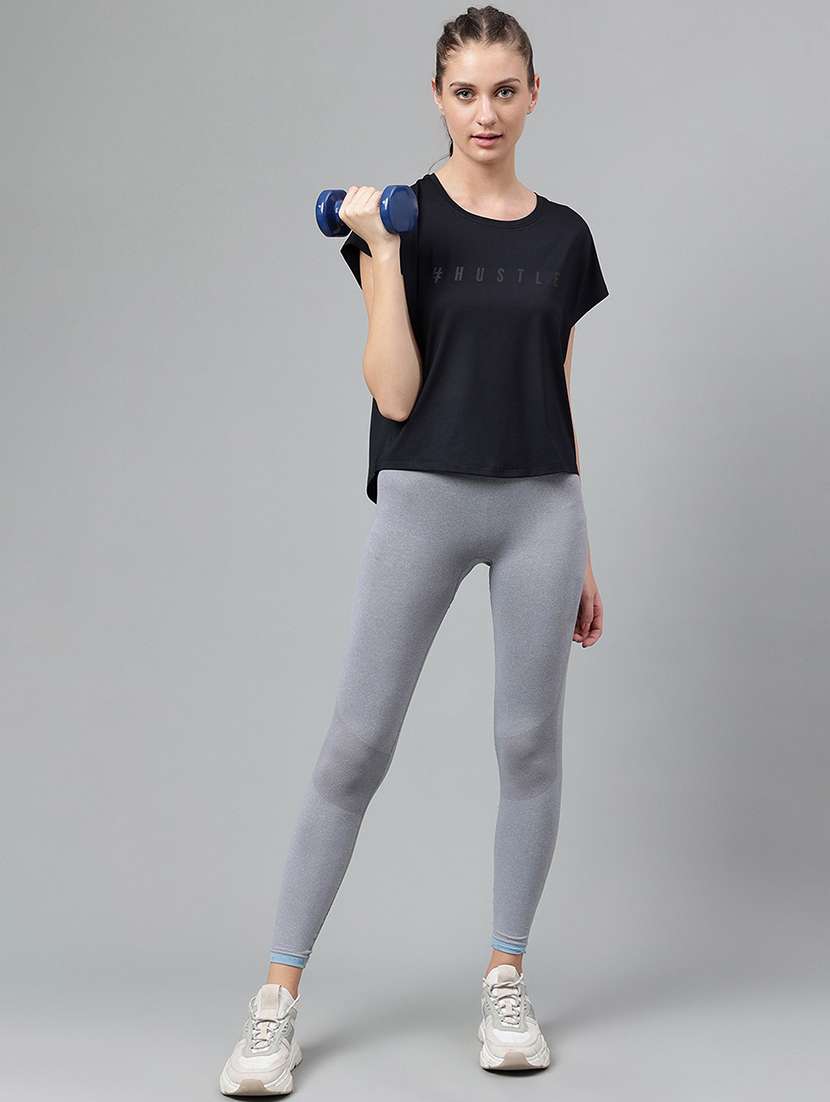 women printed round neck dri-fit sports t-shirt - 21762674 -  Standard Image - 4