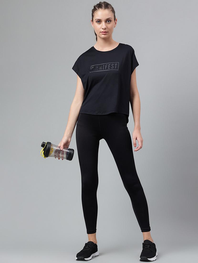 women printed round neck dri-fit sports t-shirt - 21762676 - Standard Image - 4