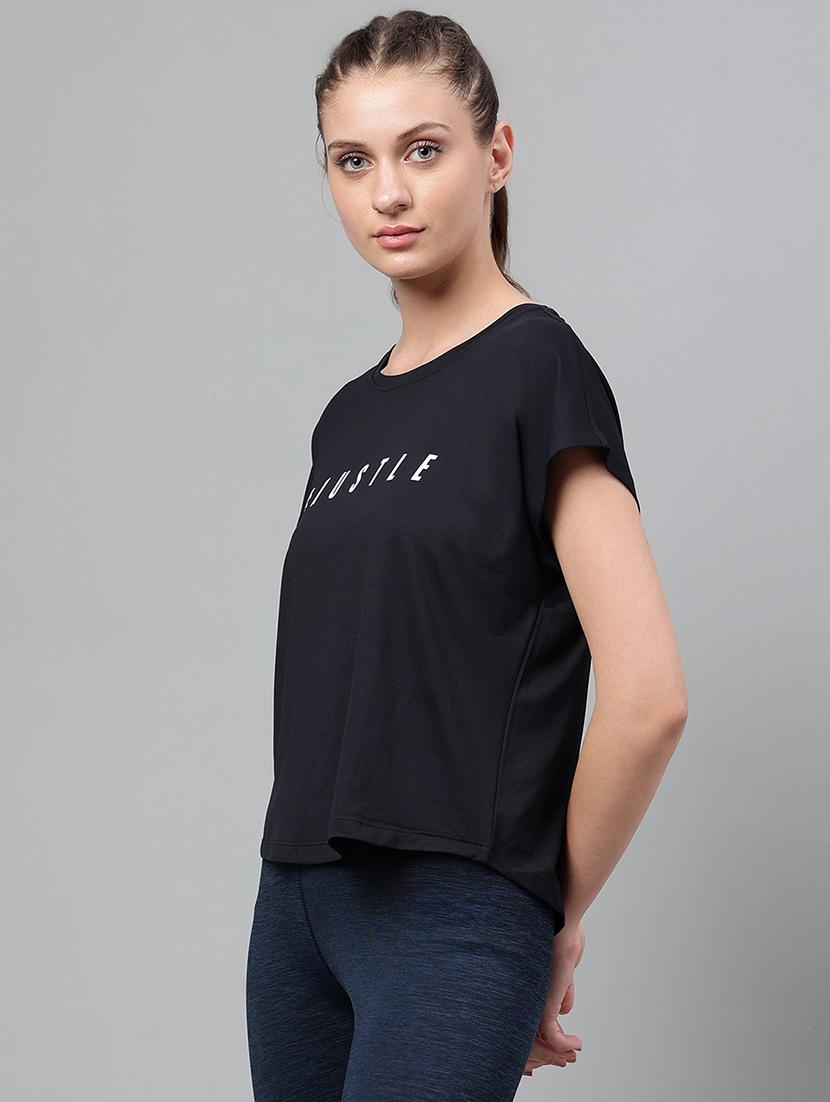 women printed round neck dri-fit sports t-shirt - 21762681 - Standard Image - 1