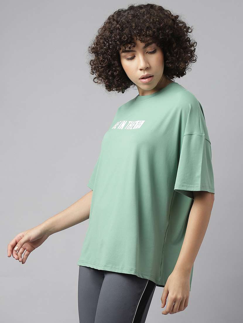 women printed oversized dri-fit sports t-shirt - 21762682 - Standard Image - 1