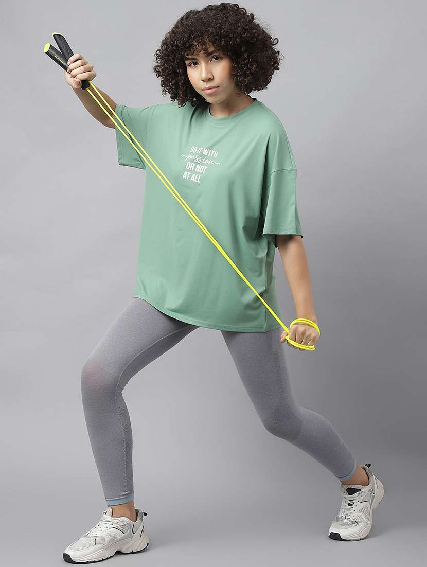 women printed round neck dri-fit sports t-shirt - 21762683 -  Standard Image - 4