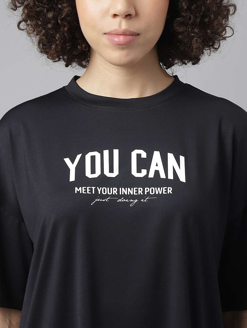 women printed round neck dri-fit sports t-shirt - 21762684 -  Standard Image - 6