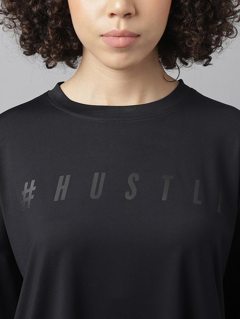 women round neck typographic print sports t-shirt - 21762685 - Standard Image - 6