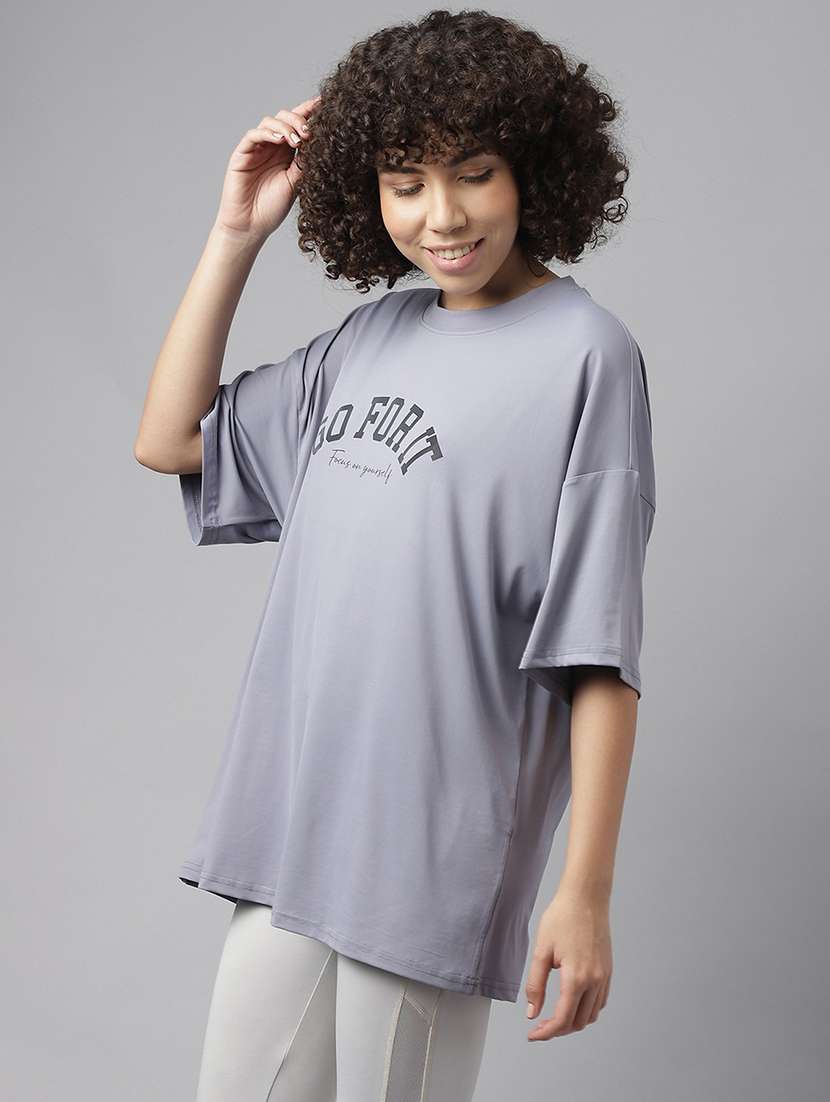 women printed round neck dri-fit t-shirt - 21762686 -  Standard Image - 1
