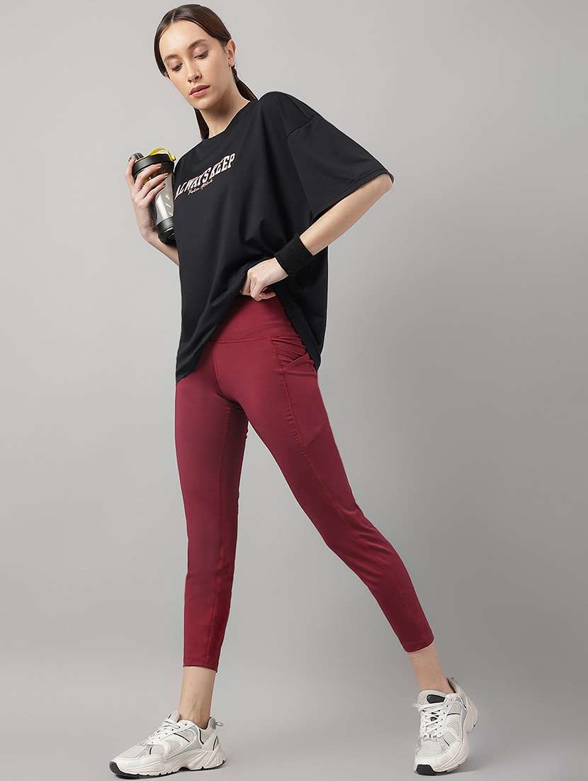 women printed round neck dri-fit sports t-shirt - 21762688 - Standard Image - 4
