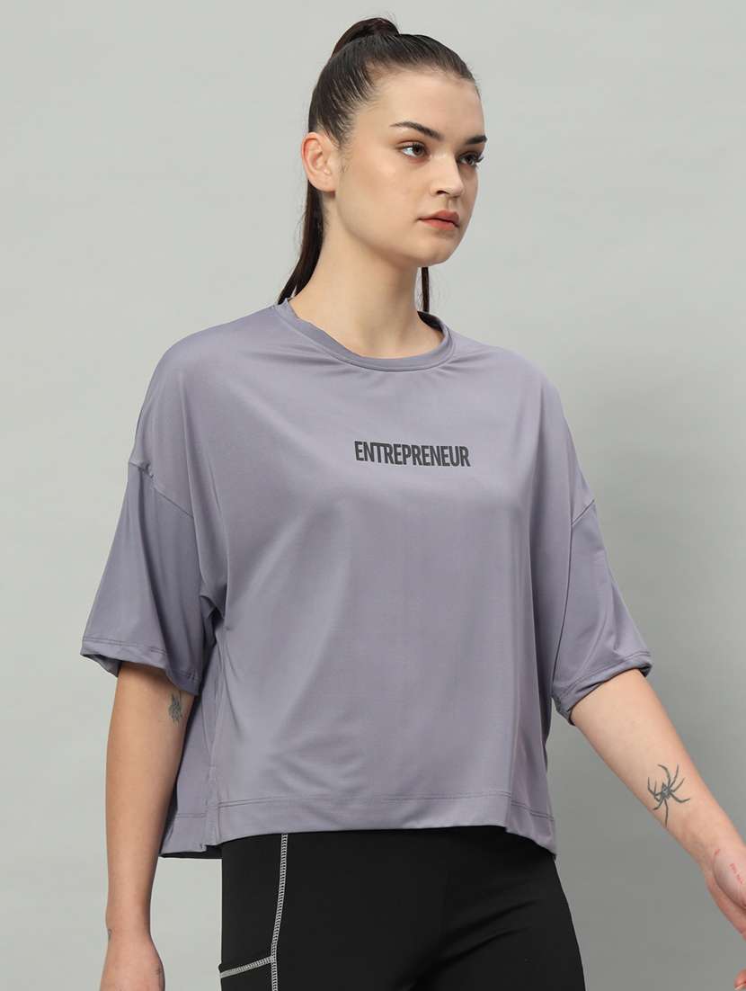 women printed dri-fit boxy sports t-shirt - 21762696 -  Standard Image - 1