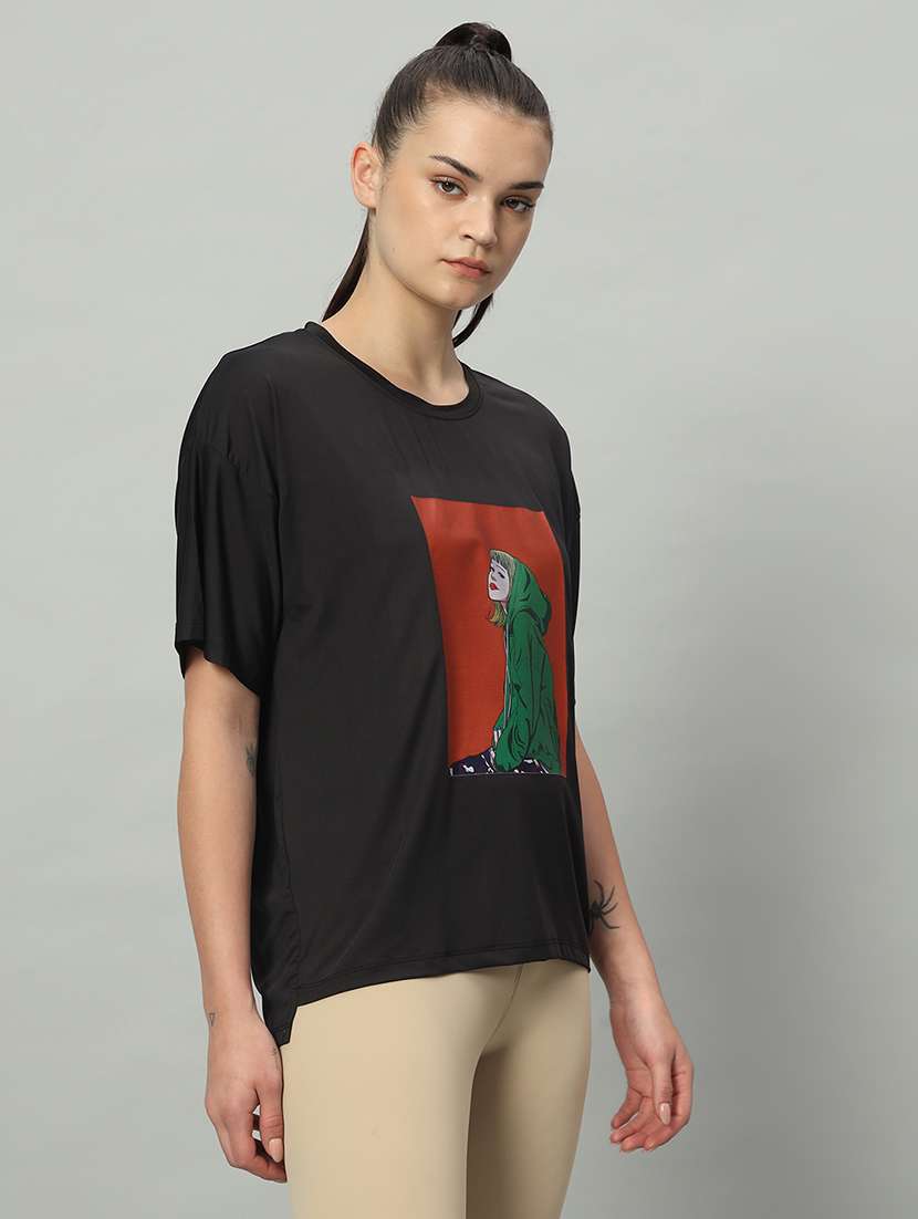Women Printed Dri-fit Sports T-shirt - 21762813 -  Standard Image - 1