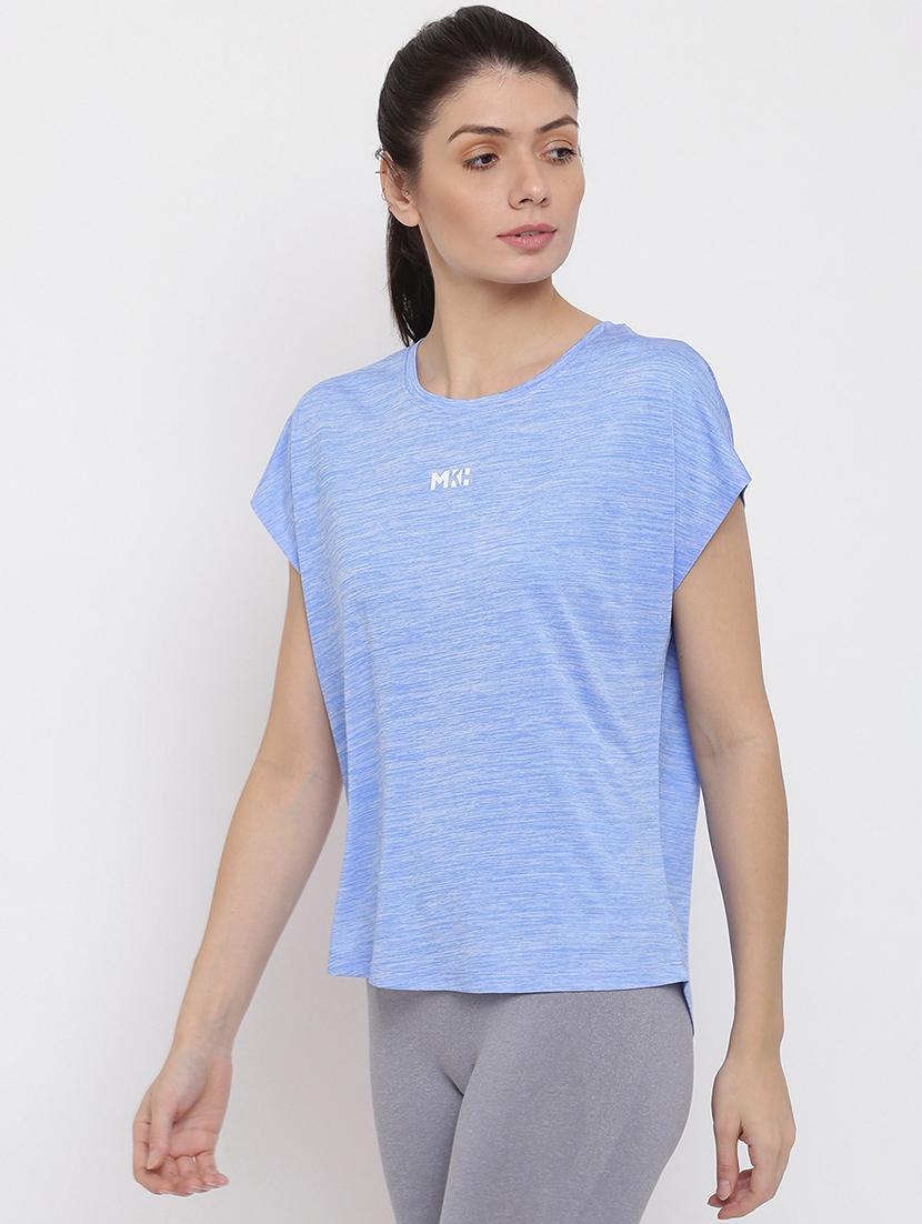 women melange relaxed fit dri-fit t-shirt - 21762857 - Standard Image - 1
