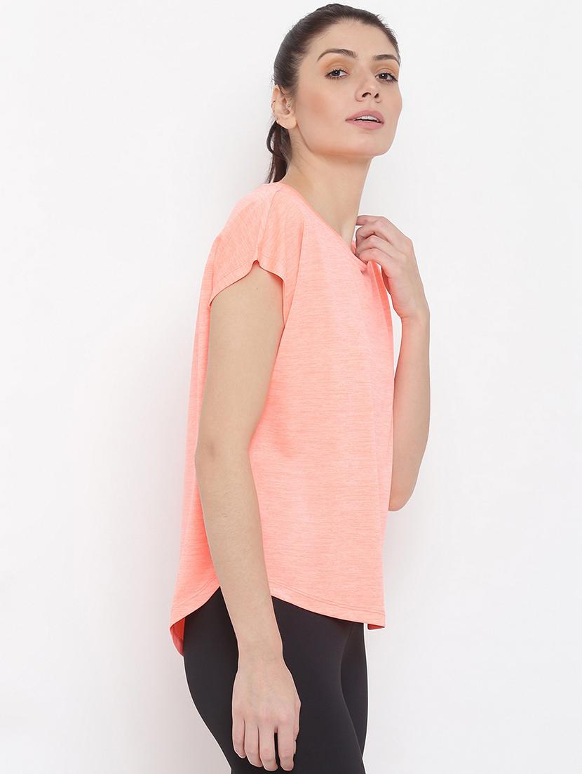 women melange relaxed fit dri-fit t-shirt - 21762858 - Standard Image - 1