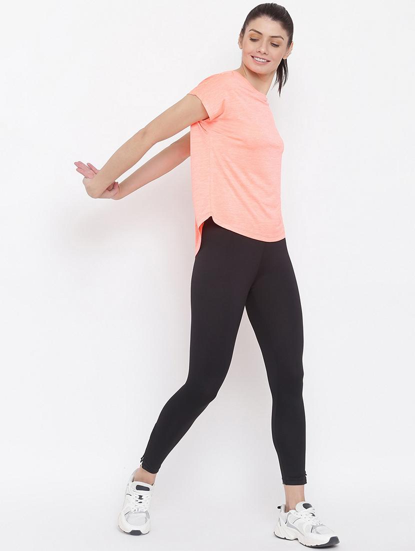 women melange relaxed fit dri-fit t-shirt - 21762858 - Standard Image - 4