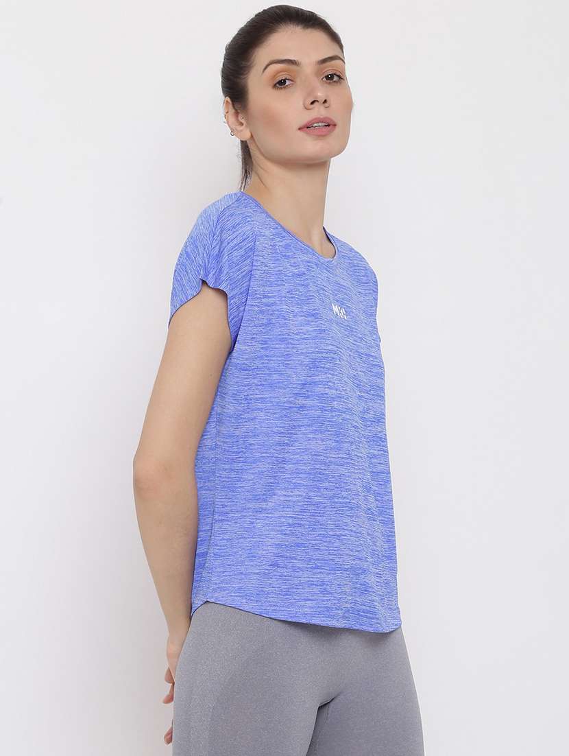 women melange relaxed fit dri-fit t-shirt - 21762860 -  Standard Image - 1