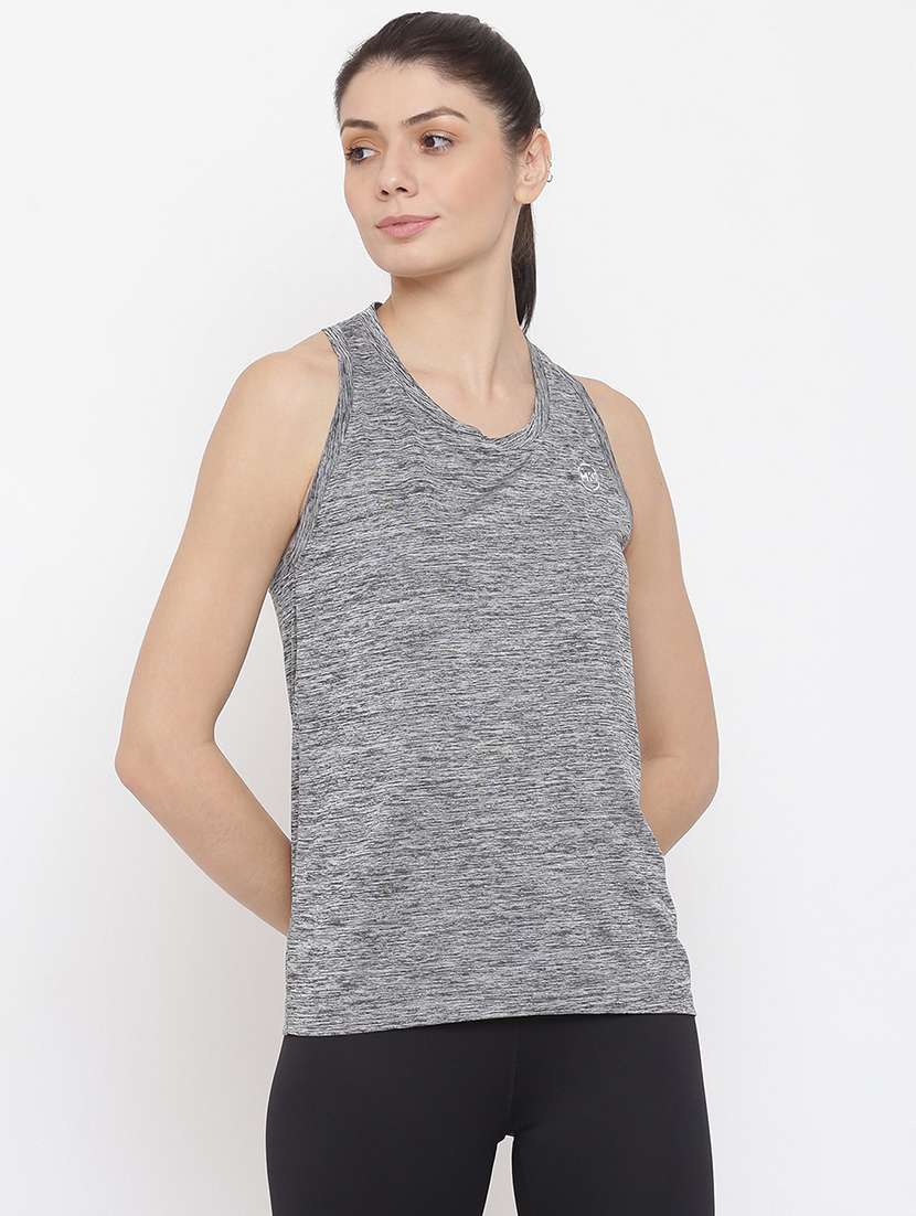 women melange racer back dri-fit t-shirt