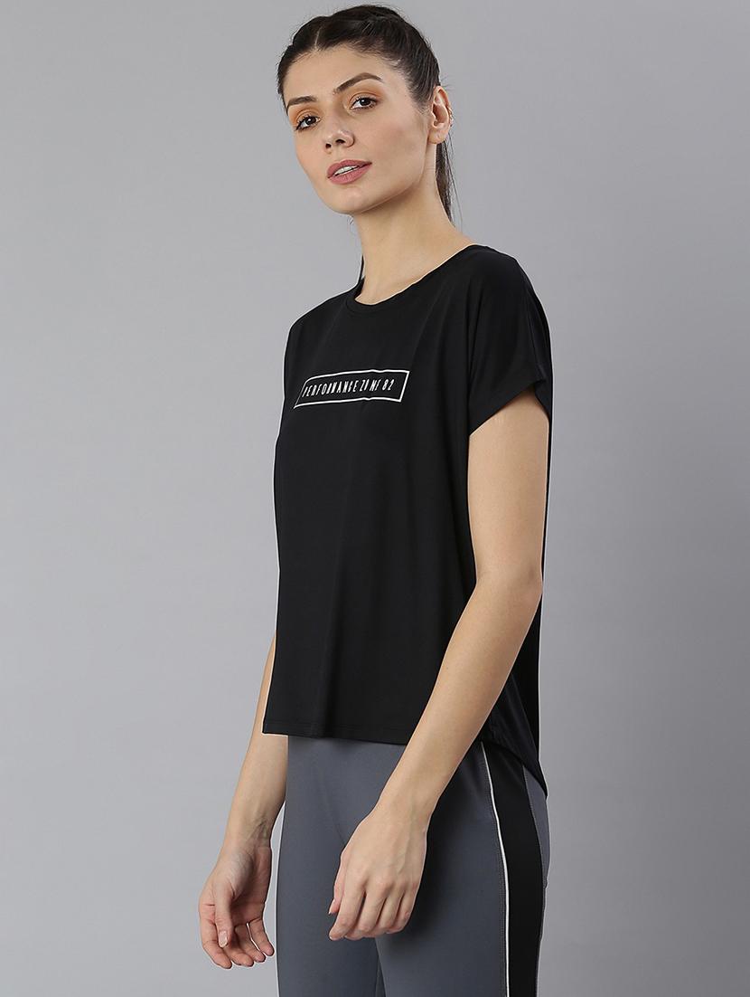 women printed round neck dri-fit sports t-shirt - 21762887 -  Standard Image - 1