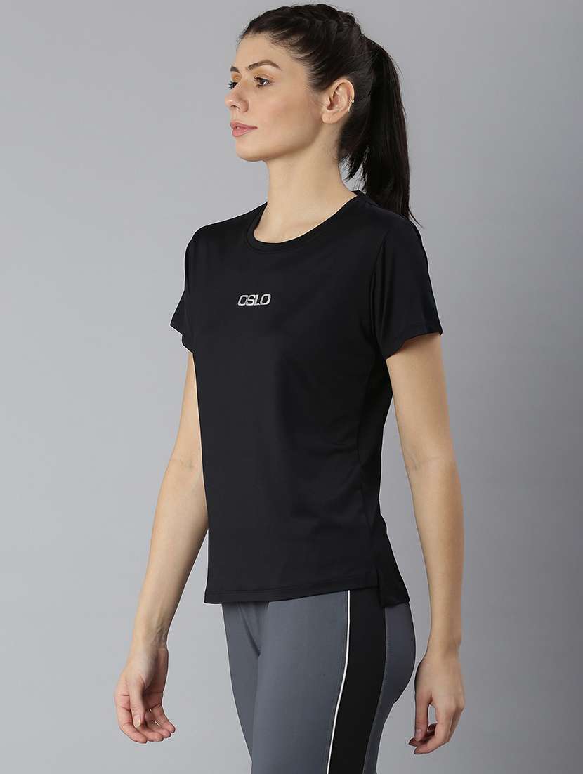 women printed round neck dri-fit sports t-shirt - 21762889 -  Standard Image - 1