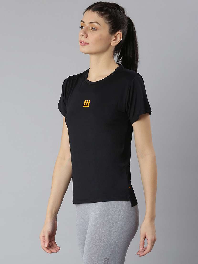women printed round neck dri-fit sports t-shirt - 21762890 -  Standard Image - 1