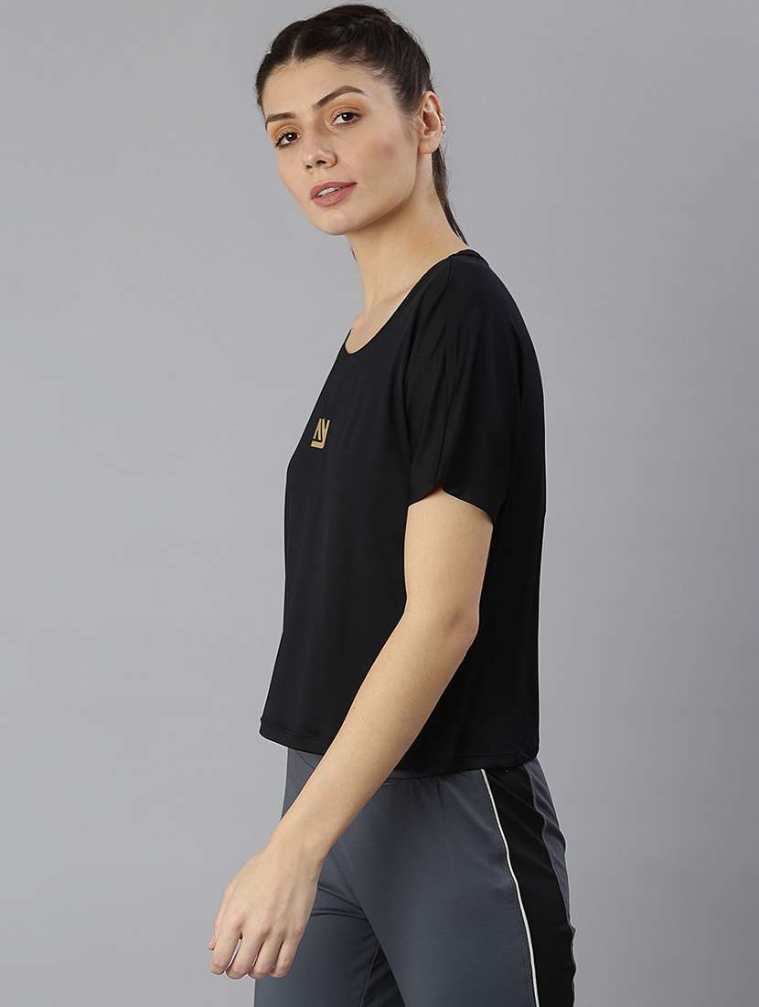 women printed round neck dri-fit sports t-shirt - 21762898 -  Standard Image - 1