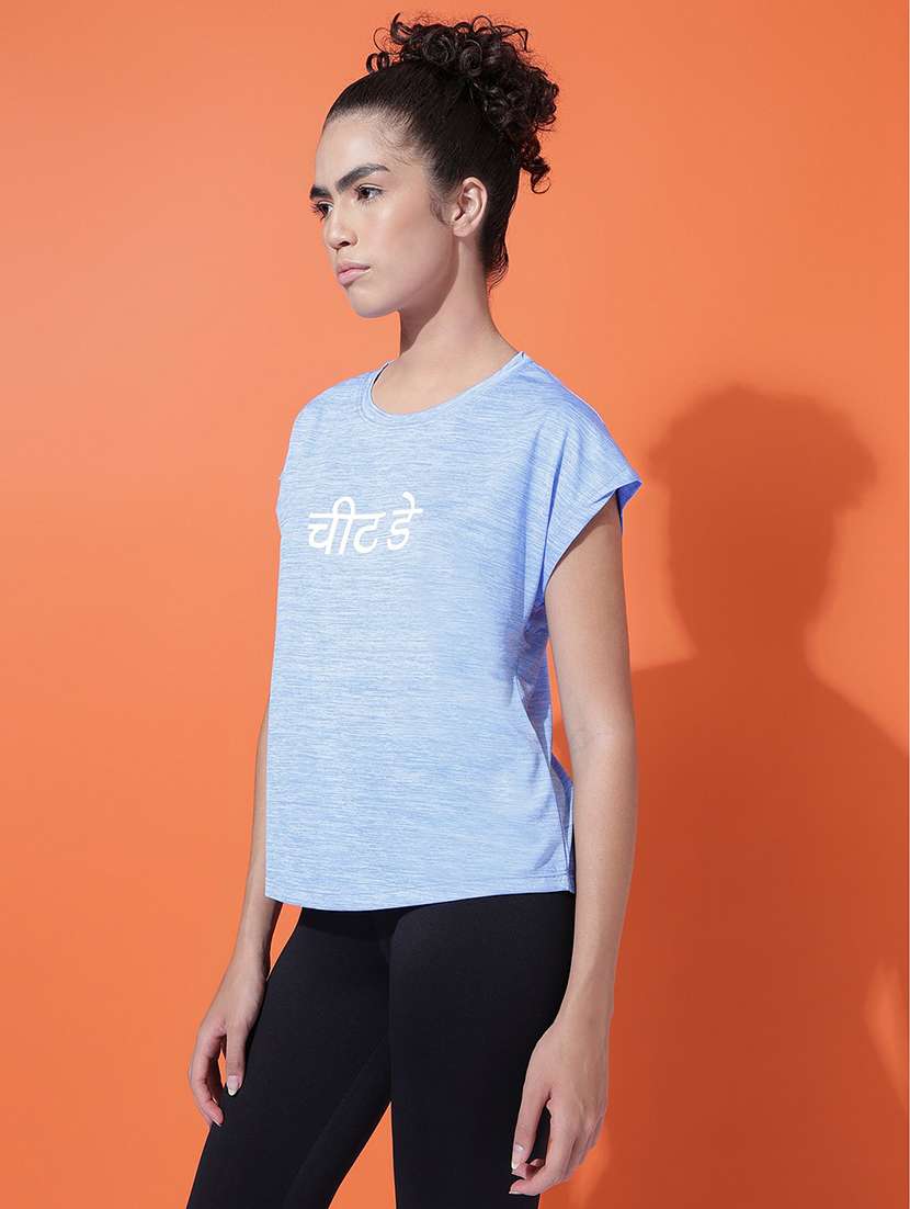 women printed round neck dri fit t-shirt - 21762905 -  Standard Image - 1