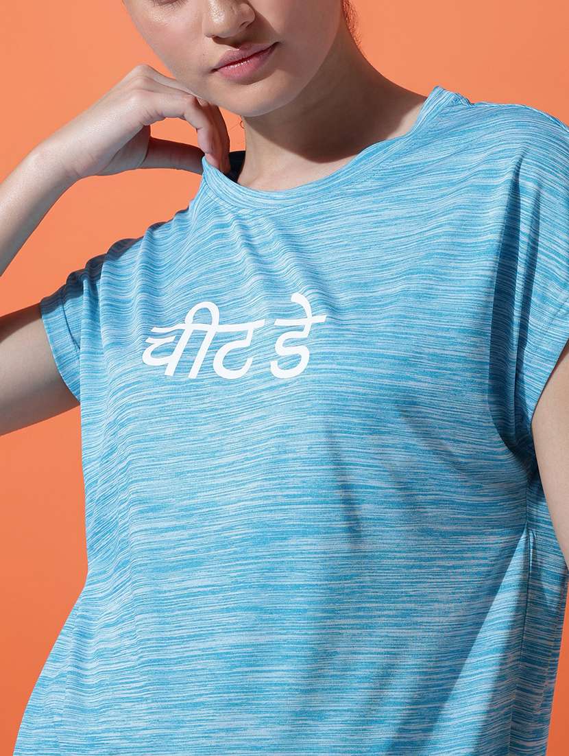 women typography print relaxed fit dri-fit t-shirt - 21762911 -  Standard Image - 6