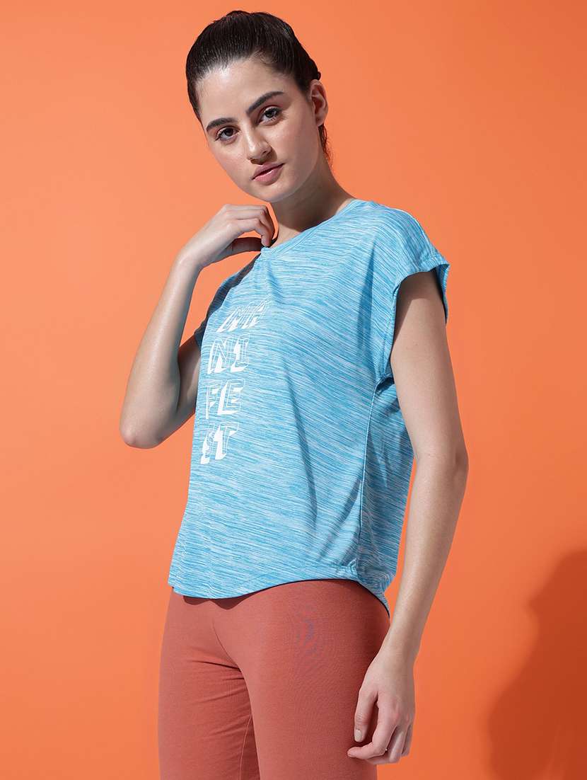 women typography print relaxed fit dri-fit t-shirt - 21762913 -  Standard Image - 1