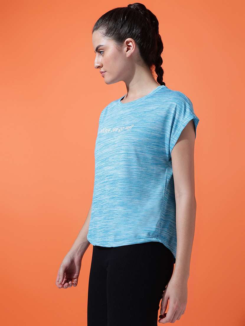 women typography print relaxed fit dri-fit t-shirt - 21762914 -  Standard Image - 1