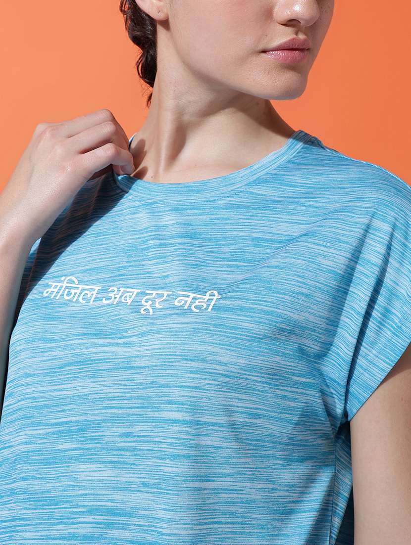 women typography print relaxed fit dri-fit t-shirt - 21762914 -  Standard Image - 6