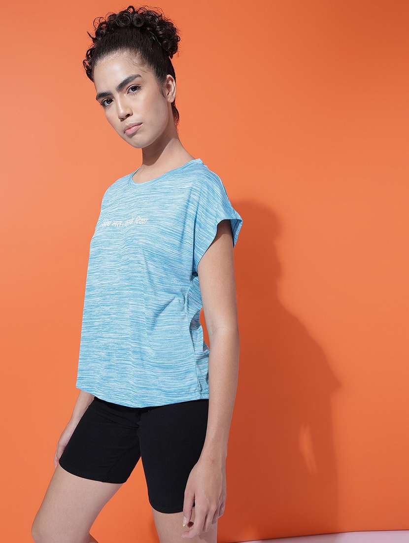 women typography print relaxed fit dri-fit t-shirt - 21762915 -  Standard Image - 1