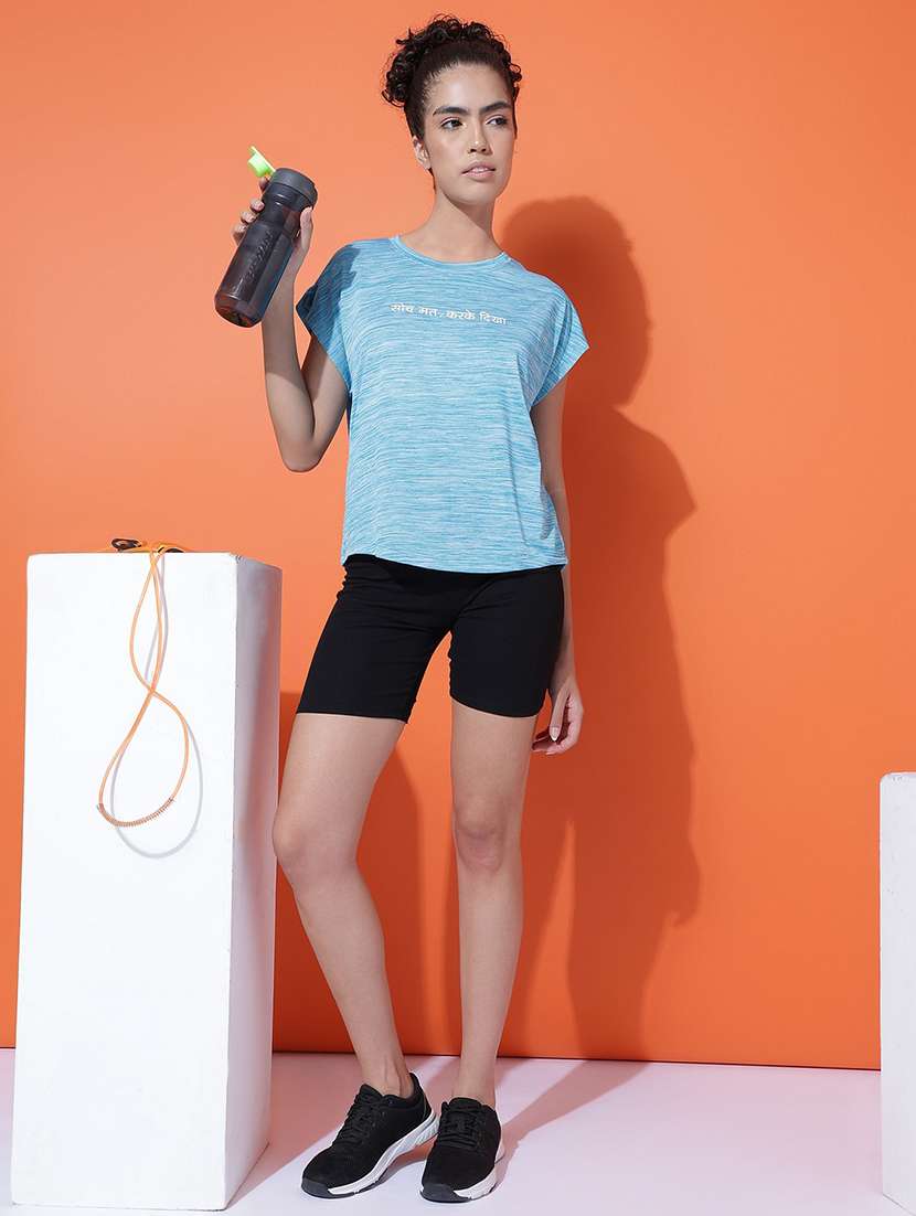 women typography print relaxed fit dri-fit t-shirt - 21762915 -  Standard Image - 4