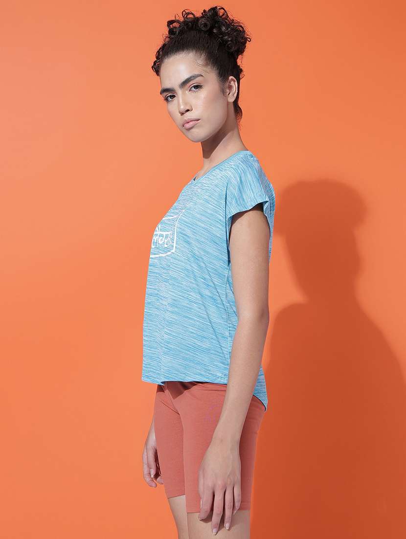 women typography print relaxed fit dri-fit t-shirt - 21762916 -  Standard Image - 1