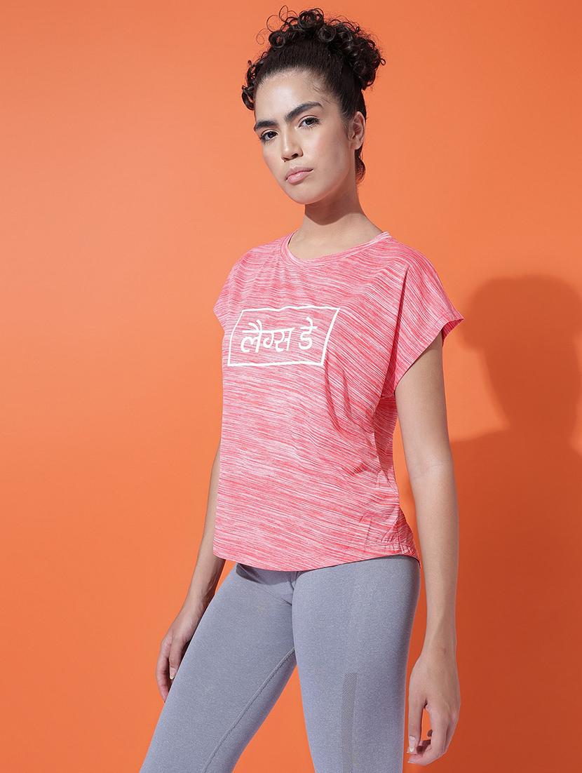 women typography print relaxed fit dri-fit t-shirt - 21762920 -  Standard Image - 1