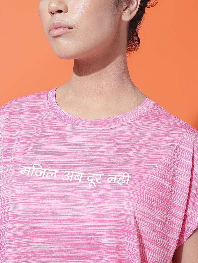 women typography print relaxed fit dri-fit t-shirt - 21762923 -  Standard Image - 6