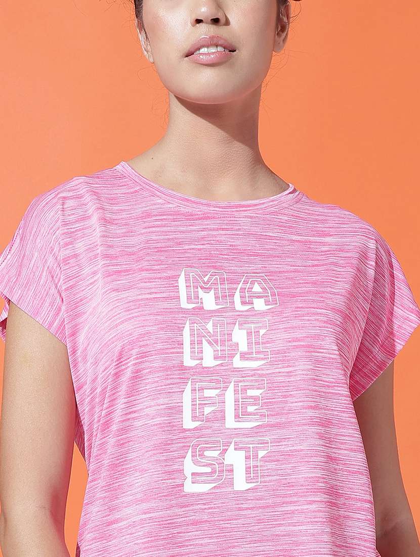 women typography print relaxed fit dri-fit t-shirt - 21762927 -  Standard Image - 6