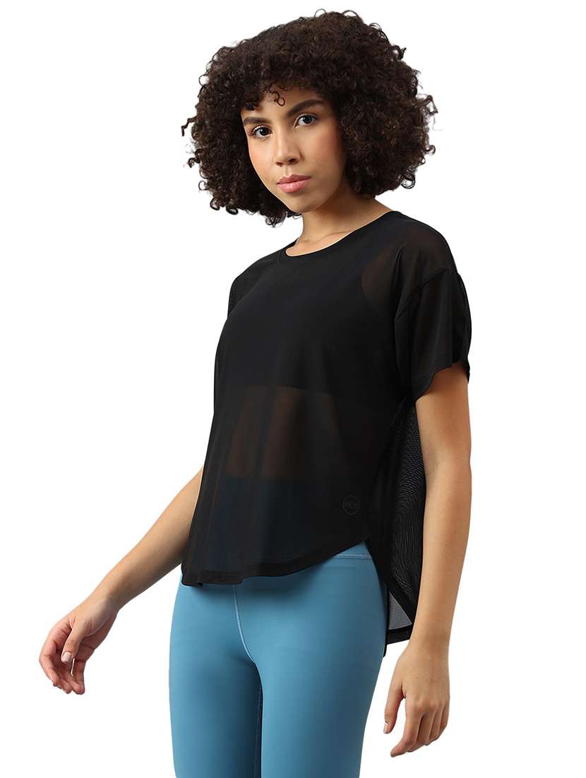 women solid relaxed fit dri-fit t-shirt - 21762929 -  Standard Image - 1