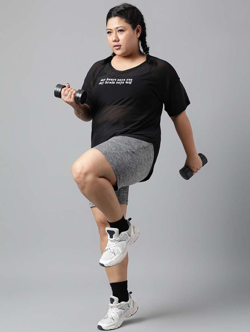 women typography printed plus size dri-fit t-shirt - 21762932 - Standard Image - 4