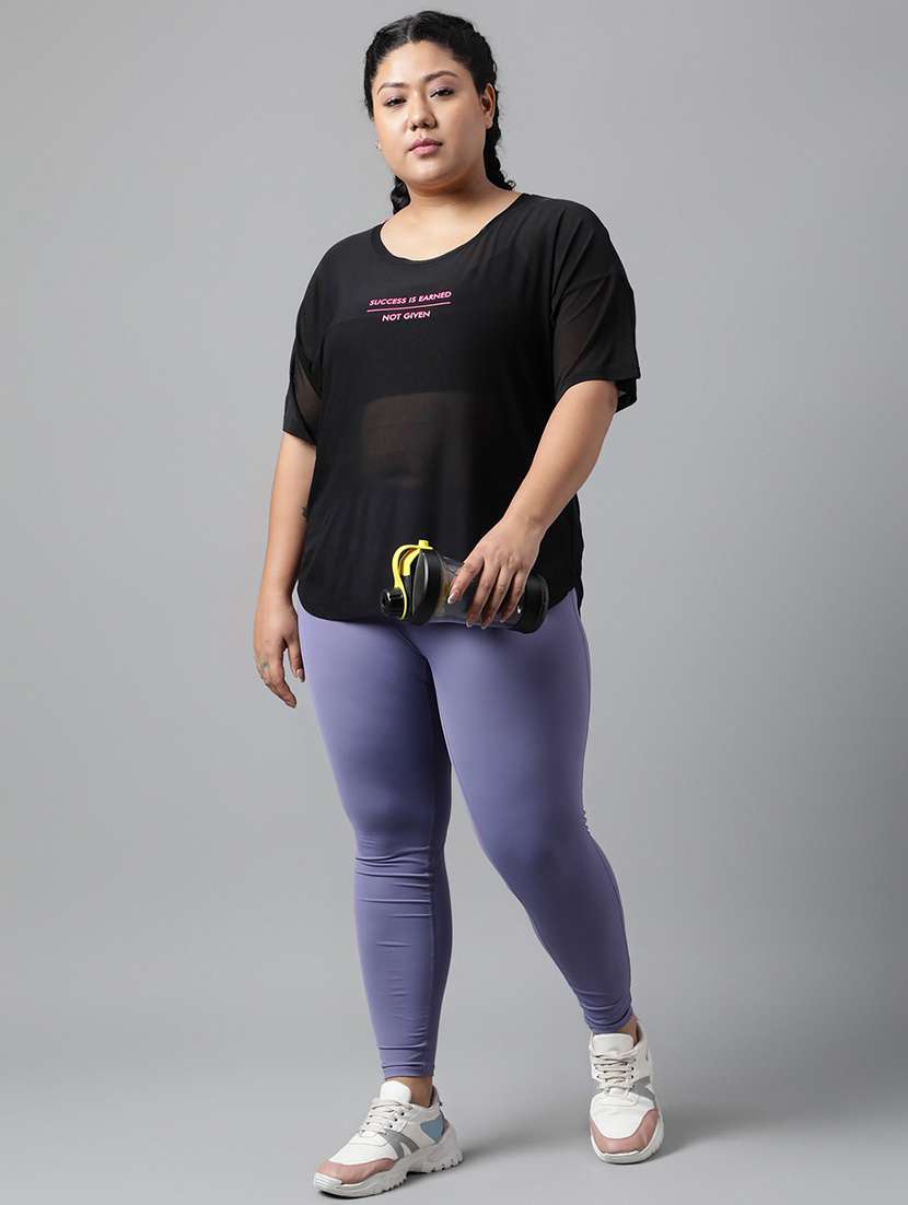 women typography printed plus size dri-fit t-shirt - 21762934 - Standard Image - 4