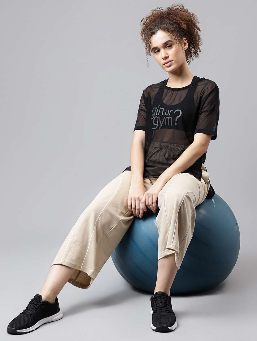 women typography print relaxed fit dri-fit t-shirt - 21762940 -  Standard Image - 4