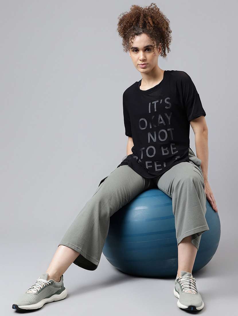 women typography printed relaxed fit dri-fit t-shirt - 21762945 -  Standard Image - 4