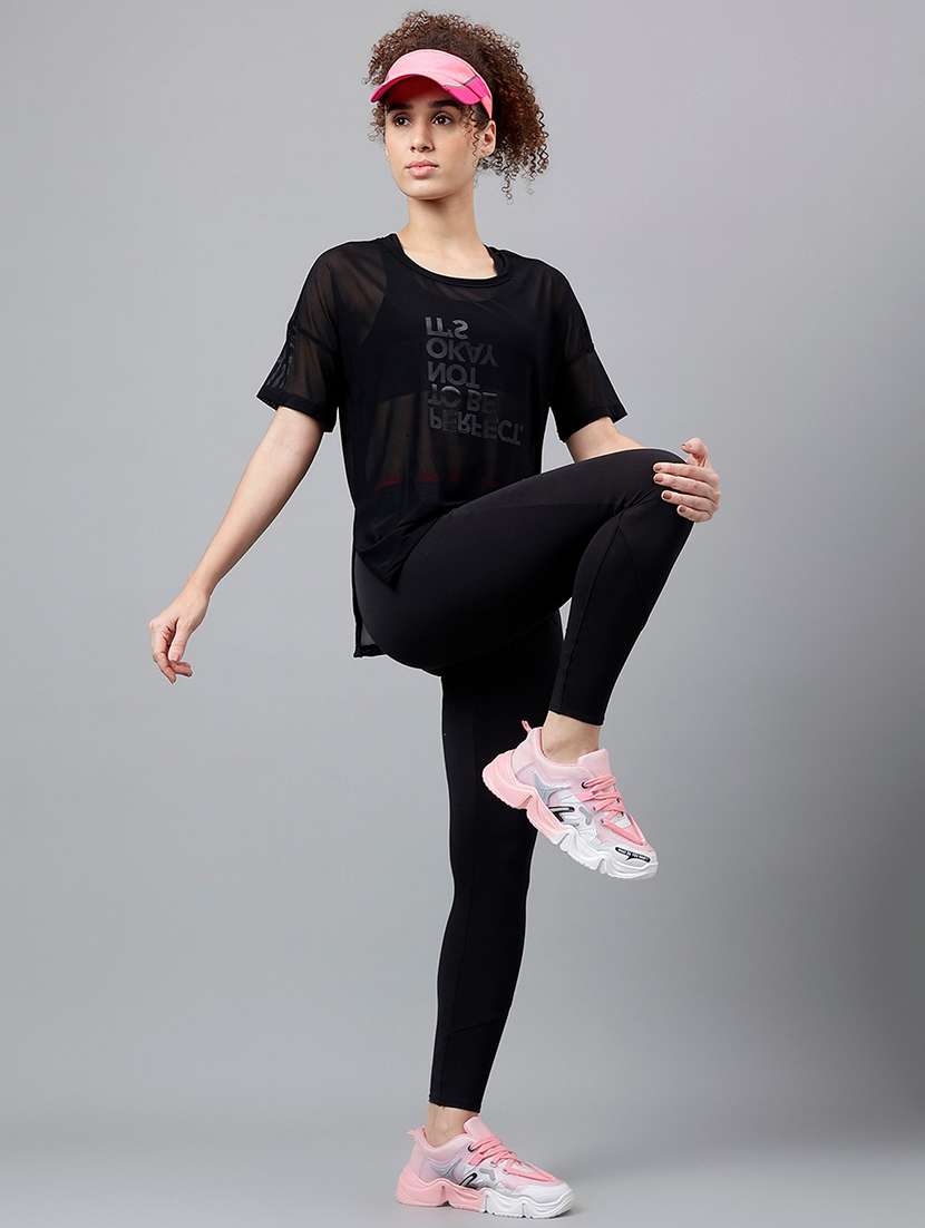 women typography printed relaxed fit dri-fit t-shirt - 21762947 -  Standard Image - 4