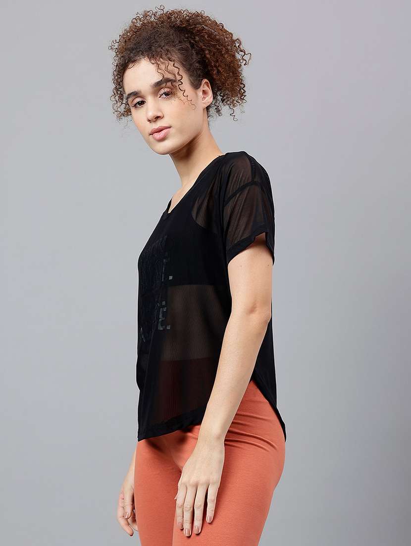 women typography printed relaxed fit dri-fit t-shirt - 21762951 -  Standard Image - 1